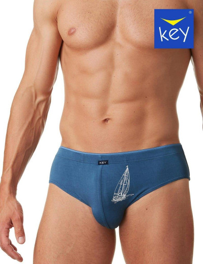 Набор трусов слипов Key MPP 218 A22 (2 шт), Цвет: голубой+джинс, Размеры: M, изображение 2
