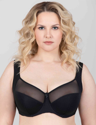 Бюстгальтер полумягкий с подкроем Lina A 6016 черный, Цвет: черный, Размеры: 75E, изображение 4