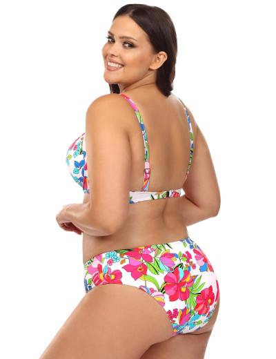 Яркий купальник с формованной чашкой Lorin L2413/2 BIG, Цвет: флора, Размеры: 80H, изображение 2