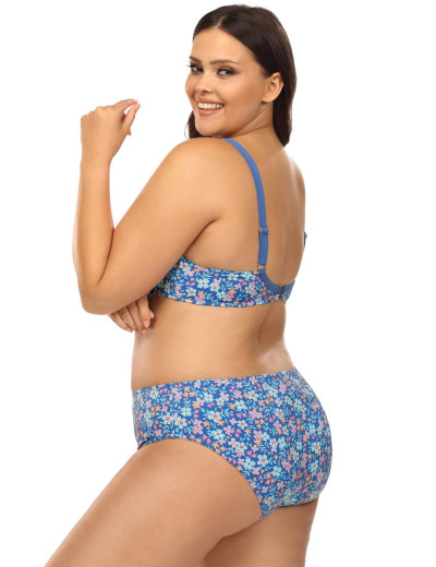 Купальник с мягкой чашкой на косточках Lorin L3100/2 BIG, Цвет: голубой, Размеры: 90C, изображение 2