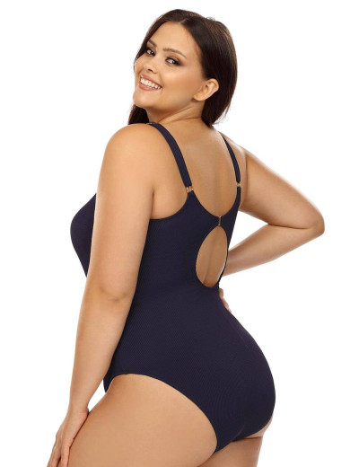 Темно-синий закрытый купальник Lorin L4449/2 BIG, Цвет: темно-синий, Размеры: 100C, изображение 2