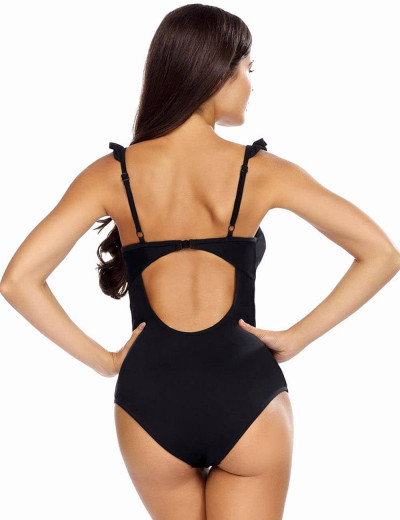 Черный совместный купальник с пуш-ап Lorin L4494/2, Цвет: черный, Размеры: 70B, изображение 2
