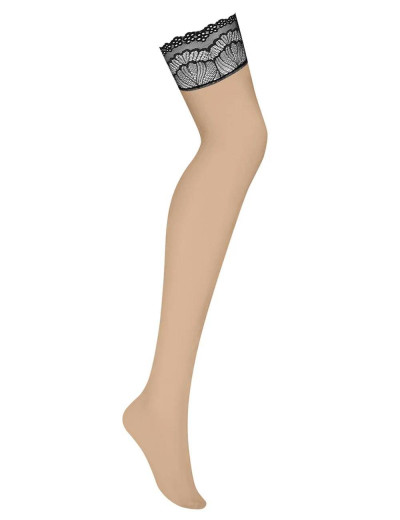 Чулки под пояс Obsessive ISABELLIA STOCKINGS, Цвет: телесный, Размеры: L/XL, изображение 4