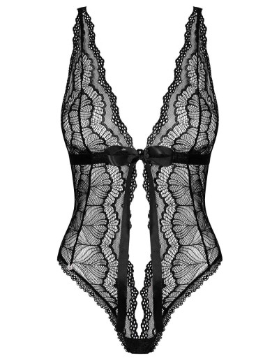 Черное кружевное боди Obsessive ISABELLIA TEDDY, Цвет: черный, Размеры: S/M, изображение 3
