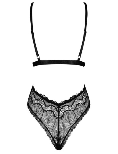 Черное кружевное боди Obsessive ISABELLIA TEDDY, Цвет: черный, Размеры: S/M, изображение 4