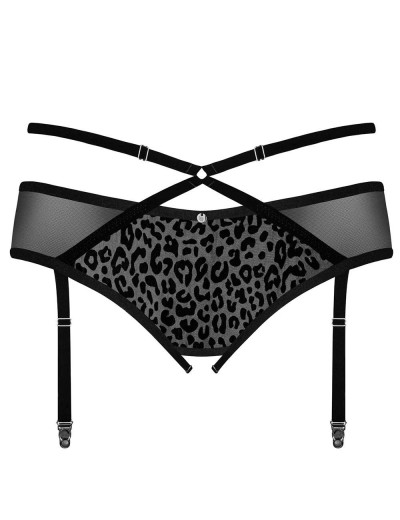 Пояс-трусики с пажами для чулок Obsessive JAGUERIA GARTER BELT, Цвет: черный, Размеры: 6XL/7XL, изображение 3