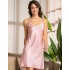Атласная сорочка на тонких бретелях Mia-Amore FLORA 7201 розовый, Цвет: розовый, Размеры: S