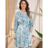 Халат-кимоно атласный Mia-Amore FLORA 7203 голубой, Цвет: голубой, Размеры: S/M