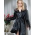 Атласный халат с кружевом Mia-Amore ANETTA 7253 черный, Цвет: черный, Размеры: S/M