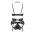 Кружевной комплект с поясом Obsessive ALESSYA SET, Цвет: черный, Размеры: XS/S, изображение 5