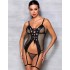 Полупрозрачный корсет с трусиками Passion BETH CORSET, Цвет: черный, Размеры: L/XL