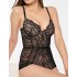 Кружевное боди с чашкой пуш-ап Esotiq SARAY BODY 39549, Цвет: черный с бежевым, Размеры: L