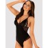 Черное боди с кружевной спинкой Obsessive VANESSME TEDDY, Цвет: черный, Размеры: L/XL