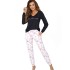 Хлопковая пижама с брюками Donna FLAMINGO pyjamas black, Цвет: черный, Размеры: S, изображение 2