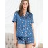 Атласная пижама с шортами Mia-Mella STARS 7072 синий, Цвет: синий, Размеры: 3XL