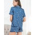 Атласная пижама с шортами Mia-Mella STARS 7072 синий, Цвет: синий, Размеры: 3XL, изображение 2
