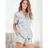 Атласная пижама с шортами Mia-Mella STARS 7072 серый, Цвет: серый, Размеры: 3XL, изображение 3