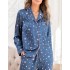 Пижама атласная с принтом Mia-Mella STARS 7076 синий, Цвет: синий, Размеры: 3XL, изображение 3
