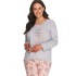 Женская пижама из хлопка Taro 2802/2803 GIORGIA серый/розовый, Цвет: серый/розовый, Размеры: 2XL