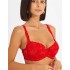 Бюстгальтер балконет пуш-ап флок Simona M 870 бархат красный, Цвет: бархат красный, Размеры: 70E, изображение 3
