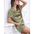 Атласный комплект с шортами Mia-Mella JULIA 8738 оливковый, Цвет: оливковый, Размеры: 2XL, изображение 4