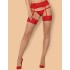 Чулки под пояс Obsessive 838 STOCKINGS, Цвет: телесный/красный, Размеры: L/XL
