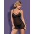 Сорочка с чашками на каркасах Obsessive DOTINA CHEMISE, Цвет: черный, Размеры: S/M