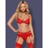 Комплект Obsessive HEARTINA SET с поясом красный, Цвет: красный, Размеры: L/XL