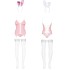 Ролевой костюм с чулками Obsessive BUNNY SUIT розовый, Цвет: розовый, Размеры: L/XL, изображение 5 Ролевой костюм с чулками Obsessive BUNNY SUIT розовый, Цвет: розовый, Размеры: L/XL, изображение 5