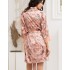 Шелковый халат с запахом Mia-Amore POLIN 3923, Цвет: персиковый, Размеры: 4XL/5XL, изображение 2