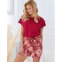 Пижама с шортами женская Taro 2888 JASMINE, Цвет: бордовый, Размеры: S