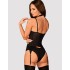 Корсет с пажами для чулок Obsessive BRASICA CORSET, Цвет: черный, Размеры: M/L, изображение 2