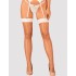 Чулки под пояс Obsessive S 814 WHITE, Цвет: белый, Размеры: S/M