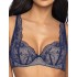 Кружевной бюстгальтер с плотной чашкой MAT PERCY bezowo-granatowy M-3530-22, Цвет: синий с бежевым, Размеры: 70B