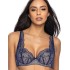 Кружевной бюстгальтер с плотной чашкой MAT PERCY bezowo-granatowy M-3530-22, Цвет: синий с бежевым, Размеры: 70B, изображение 3