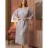 Длинный трикотажный халат Mia-Amore CHRISTEL 1909, Цвет: cерый меланж, Размеры: 4XL/5XL