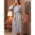 Длинный трикотажный халат Mia-Amore CHRISTEL 1909, Цвет: cерый меланж, Размеры: 4XL/5XL, изображение 3