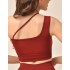 Топ с ассиметричной бретелью MY BR481 sangria, Цвет: темно-красный, Размеры: M, изображение 2
