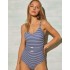 Полосатый купальник слитный Ysabel Mora 82321 WATER LINEN, Цвет: синий/белый, Размеры: 95B