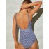 Полосатый купальник слитный Ysabel Mora 82321 WATER LINEN, Цвет: синий/белый, Размеры: 95B, изображение 2