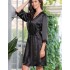 Атласный халат-кимоно Mia-Mella JULIA 8733 черный, Цвет: черный, Размеры: 4XL/5XL, изображение 5