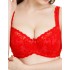 Бюстгальтер балконет с флок напылением Simona M 608 бархат красный, Цвет: бархат красный, Размеры: 80G
