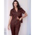Пижама атласная Mia-Mella JULIA 8734 шоколадный, Цвет: шоколадный, Размеры: M, изображение 2