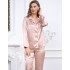 Атласная пижама с брюками Mia-Mella JULIA 8736 светлая пудра, Цвет: светлая пудра, Размеры: L, изображение 3