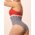 Полосатый слитный купальник бандо Opium SF-70, Цвет: черно-красный, Размеры: M, изображение 2