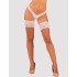 Чулки с кружевной коронкой Obsessive HEAVENLLY STOCKINGS, Цвет: белый, Размеры: XL/2XL