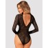 Кружевное боди с длинными рукавами Obsessive MERLYS TEDDY, Цвет: черный, Размеры: XS/S, изображение 2
