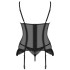 Корсет + стринги Obsessive SERENA LOVE CORSET, Цвет: черный, Размеры: XS/S, изображение 4