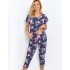 Женская пижама с цветочным принтом Taro ELLIE 2881, Цвет: синий, Размеры: S