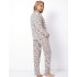 Пижама женская со штанами Aruelle GIANNA SET SOFT, Цвет: бежевый/черный, Размеры: M, изображение 3